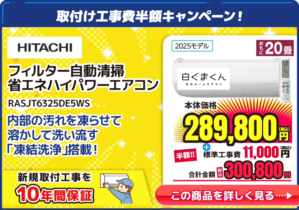 日立 RASJT6325DE5WS