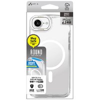エアージェイ iPhone17e/16e用 MAGSAFE対応ラウンドフォルムクリアケース ホワイト AC-SE25-RMR WH