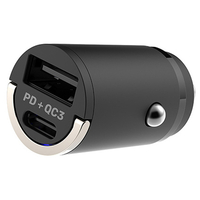 カシムラ DC-PD20W USB 2ポート QC3 自動判定 コンパクト ブラック DC-037