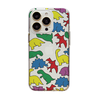 Dparks iPhone 14 Pro用ソフトクリアケース カラフルザウルス DS24154I14P