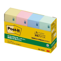 3M ポスト・イット 辞書引き用ふせん 再生紙 65×25mm 4色 4冊 F028353-JBF-1000