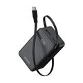 エレコム 巻き取り式ケーブル一体型モバイルバッテリー(10000mAh/45W) ブラック DE-C81L-10000BK