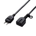 エレコム シャッター付き電源延長コード 3m ブラック T-X01-2130BK