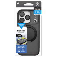 エアージェイ iPhone18 Pro/17 Pro用 MAGSAFE対応 回転ｽﾀﾝﾄﾞﾘﾝｸﾞｾﾊﾟﾚｰﾄﾚﾝｽﾞｶﾊﾞｰｽﾓｰｸｹｰｽ ブラック AC-P26P-MRS BK