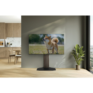 朝日木材 壁寄せテレビスタンド アッシュグレー木目+ブラック WS-RB750-AG-イメージ5