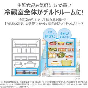 東芝 【フレンチドア】487L 6ドア 冷凍冷蔵庫 VEGETA フロストグレージュ GR-A490XFS(TH)-イメージ9