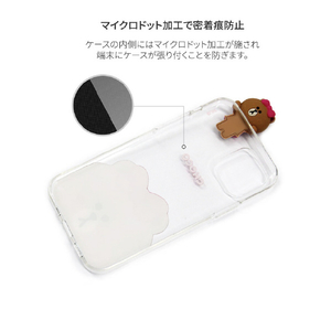 LINE FRIENDS iPhone 12 mini用フィギュア付きソフトクリアケース BASIC CHOCO KCE-CSG366-イメージ11