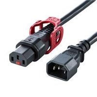 サンワサプライ 抜け防止ロック式電源コード ロックプラス(0．5m) ブラック APW15-C14C13LP-5
