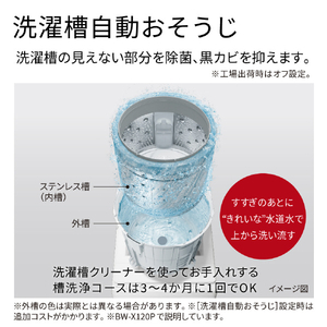 日立 全自動洗濯機 ビートウォッシュ ホワイト BW-V80P W-イメージ7
